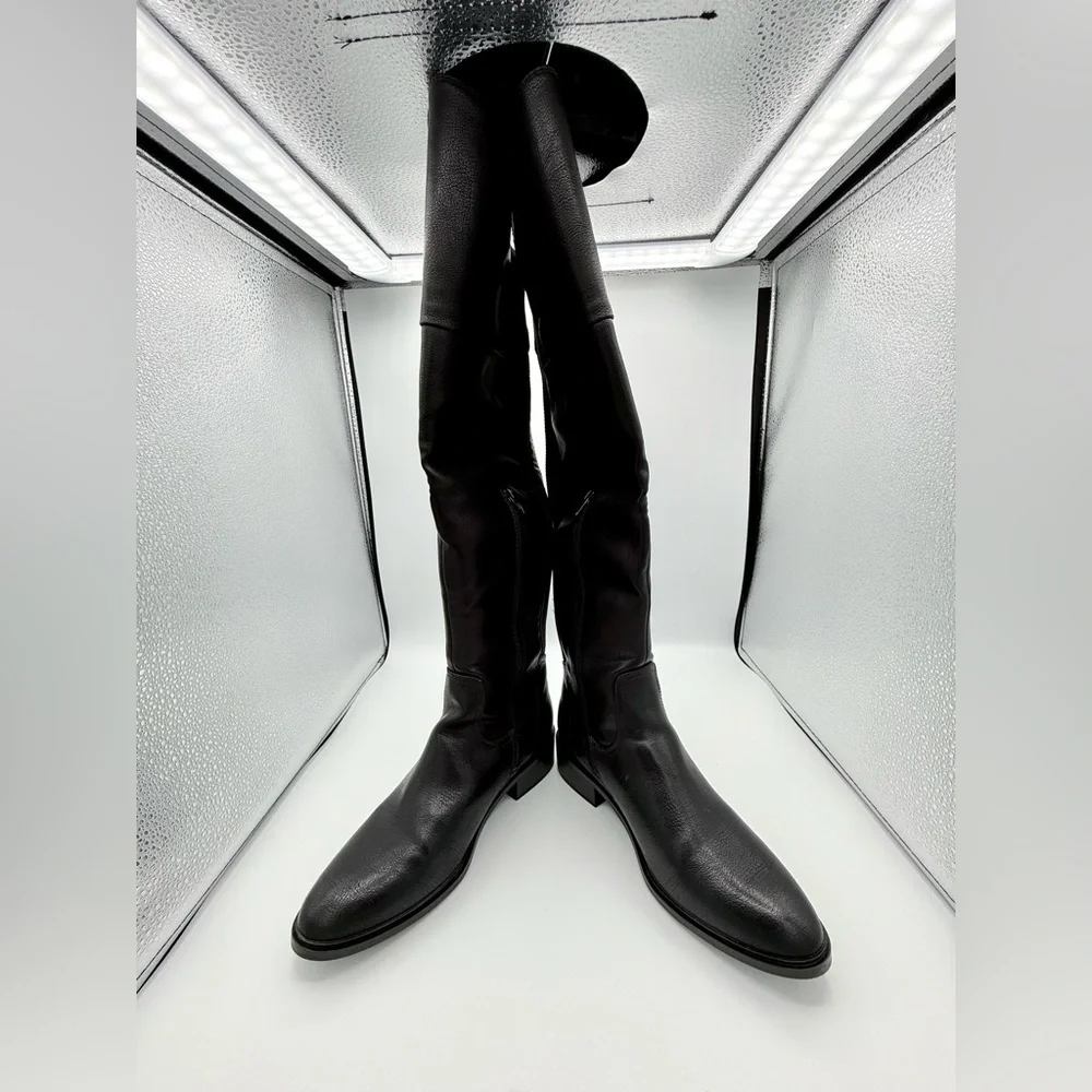 BareTraps‎ Anika Over-The-Knee Black Boots Wide Calf Comfort Riding Style Size 8